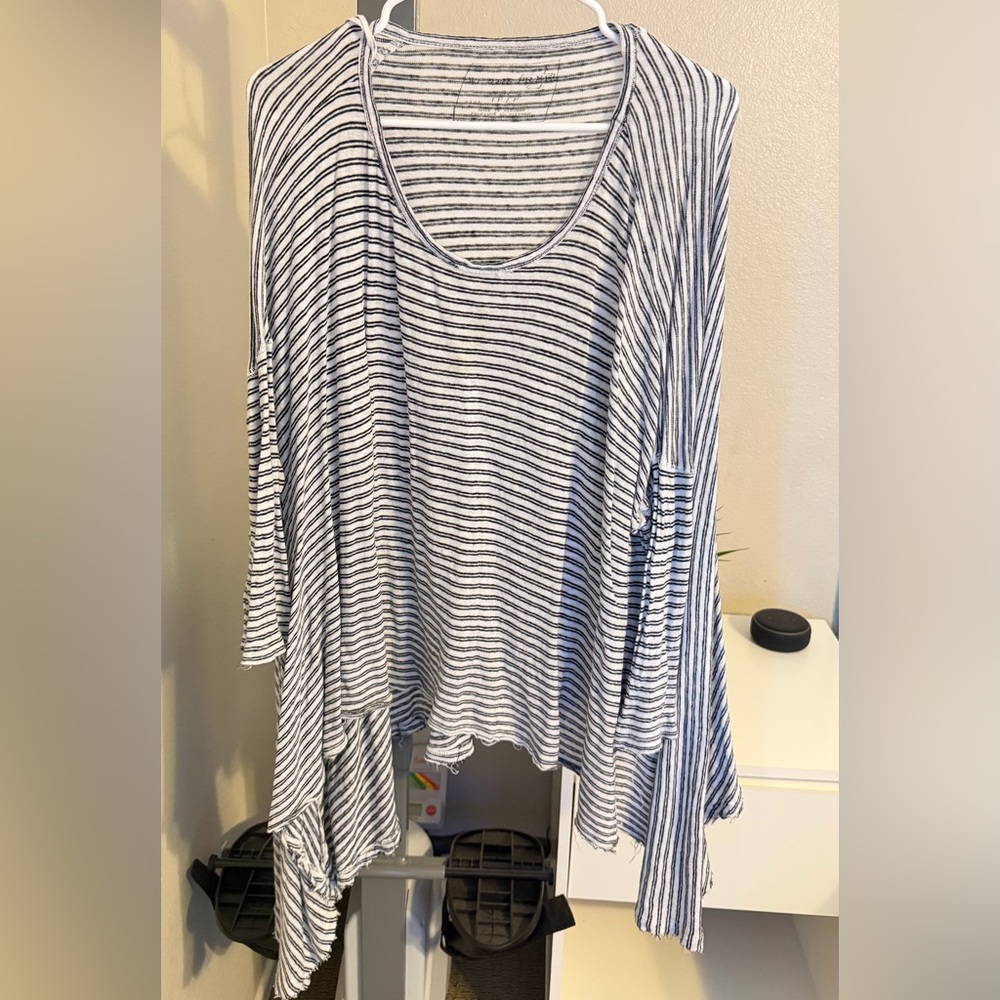 Free People Black and White Striped Tunic